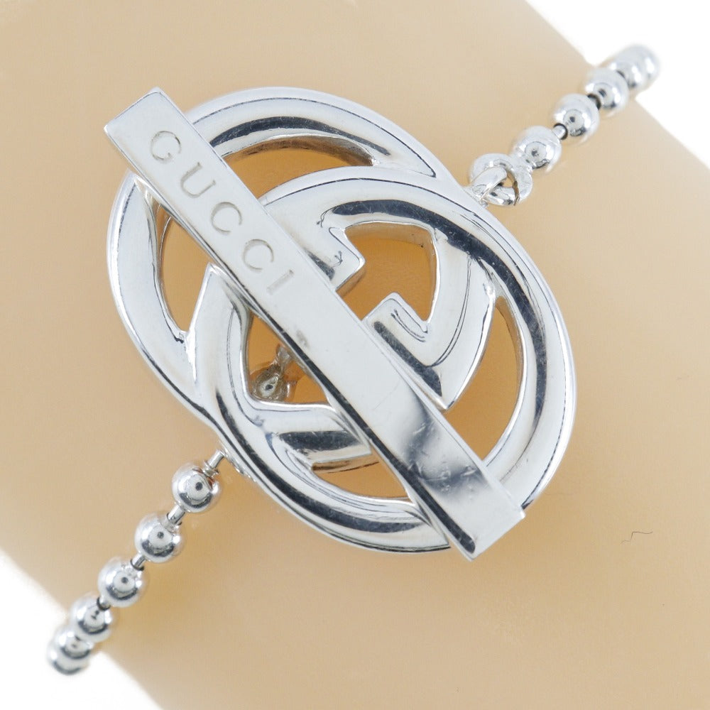 GUCCI bracelet Silver925 Silver Ball chain Interlocking G Women 16 Used