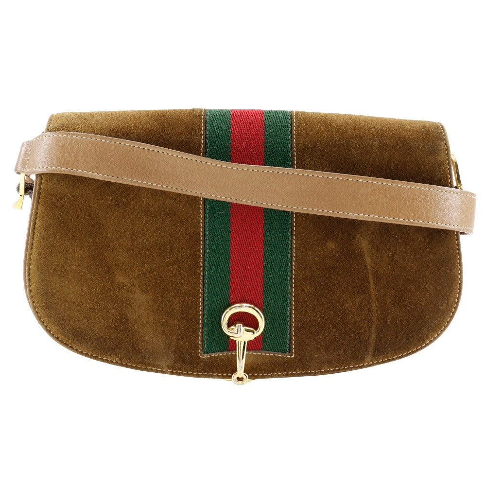 GUCCI Shoulder Bag Suede, Leather beige Sherry line Old Gucci Women Used