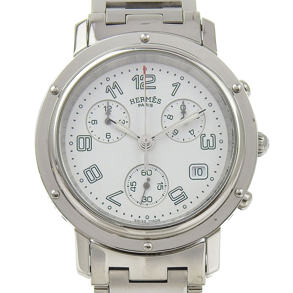 HERMES Watches Quartz CL1.910 Stainless Steel Silver Clipper White dial