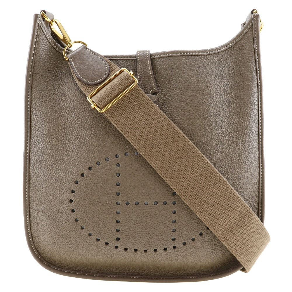 HERMES Shoulder Bag Taurillon Clemence Gold Metal Evelyn 3PM Women Used