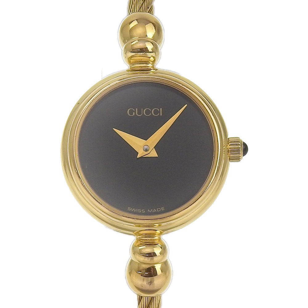 GUCCI Watches Quartz 2700.2.L Plated Gold gold Bangle black dial