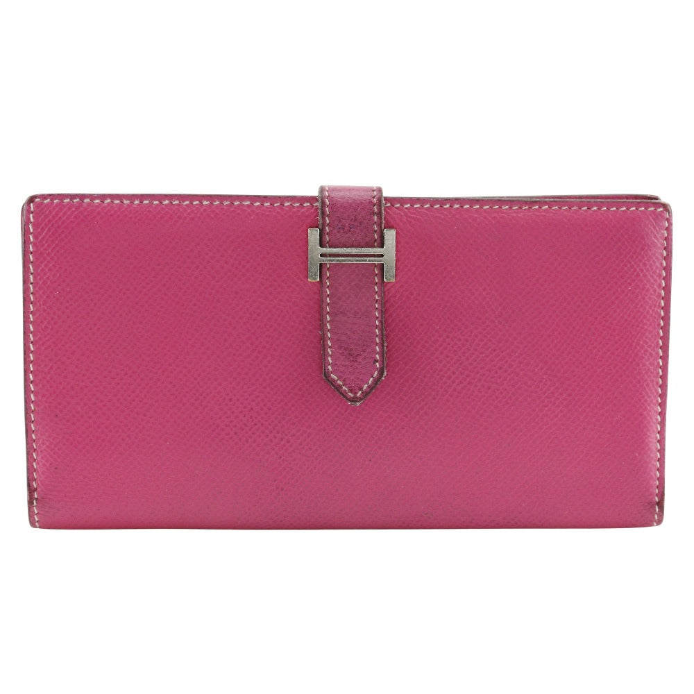 HERMES Long Wallet Purse Epsom pink Bean