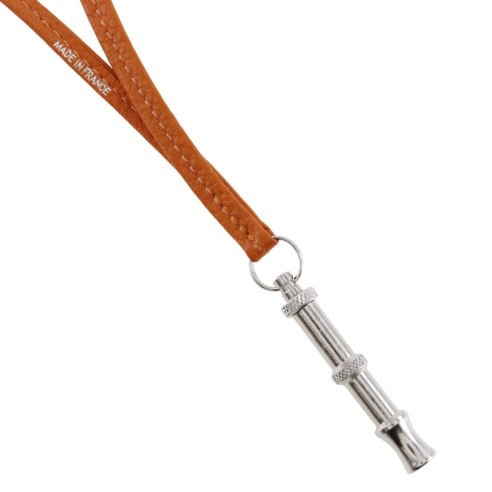HERMES Other fashion goods Metal, Leather Orange / Silver Shifure Ultrasonic whistle