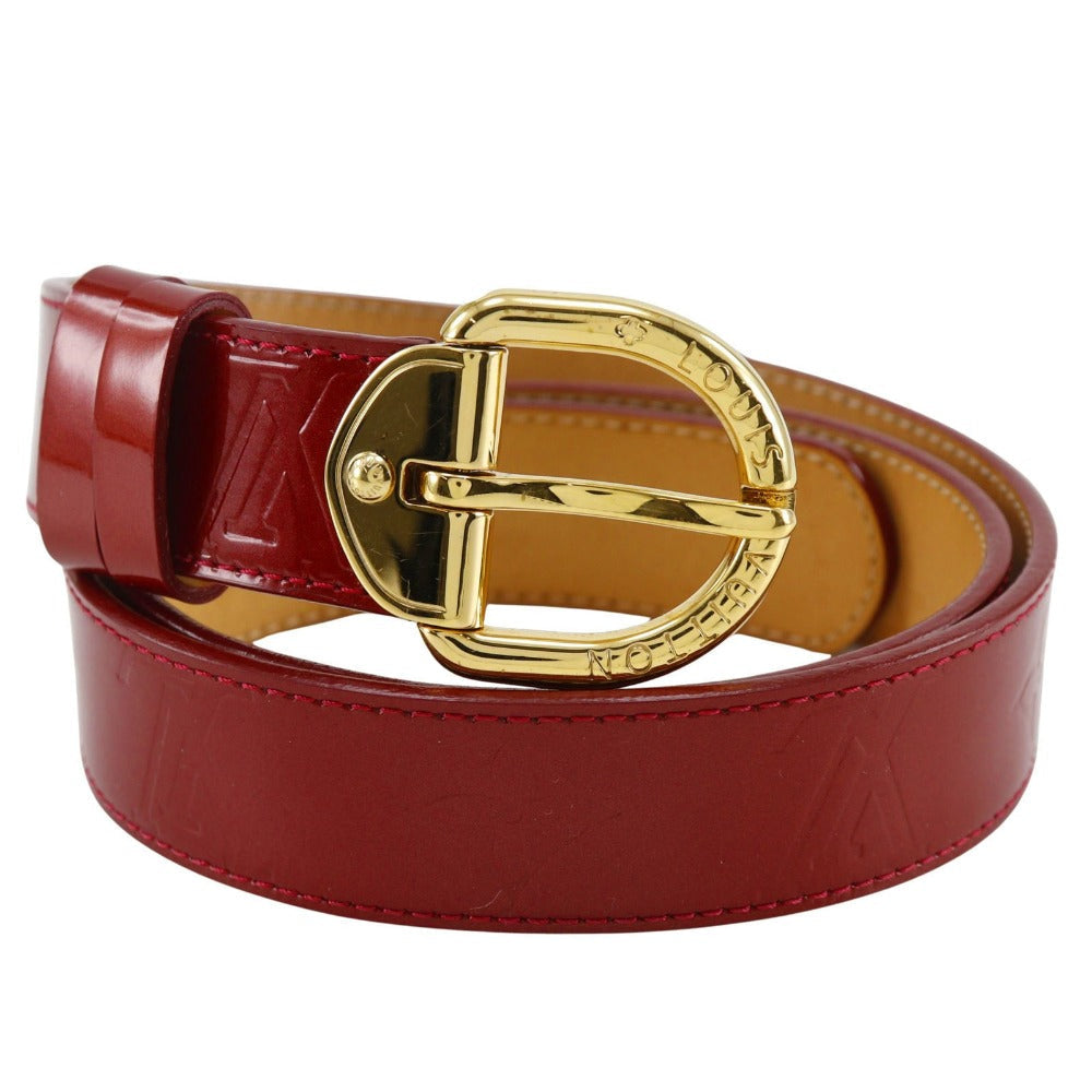 LOUIS VUITTON belt M6980 Monogram Vernis Red Saintur 80/32