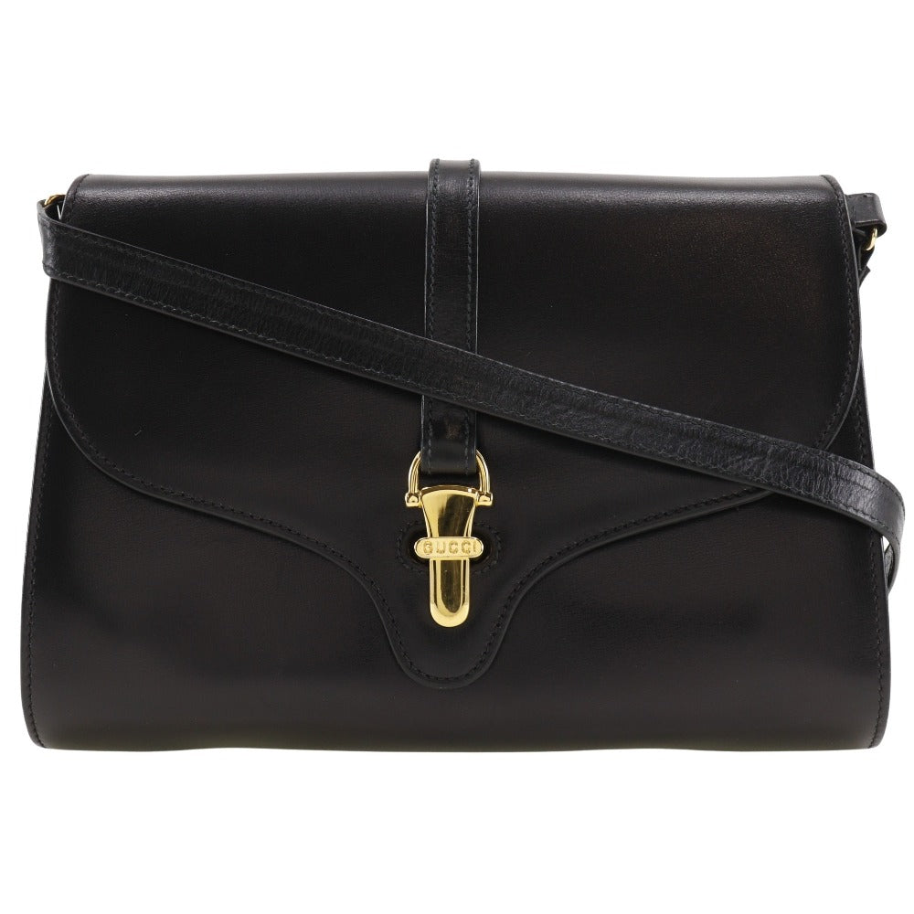 GUCCI Shoulder Bag Calfskin black 2-way clutch Old Gucci