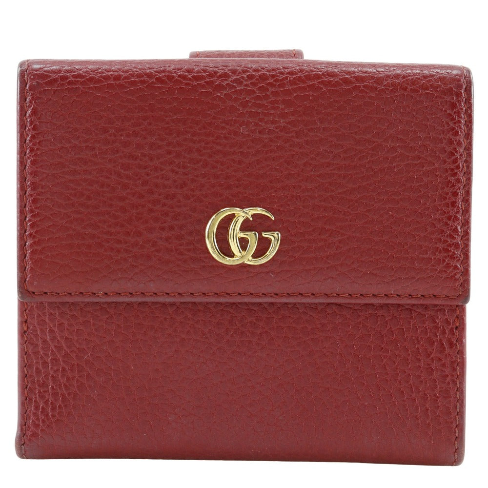 GUCCI Bifold Wallet 456122 leather Red GG Marmont