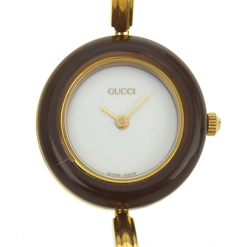 GUCCI Watches Quartz 11/12.2 Plated Gold gold Change bezel White dial