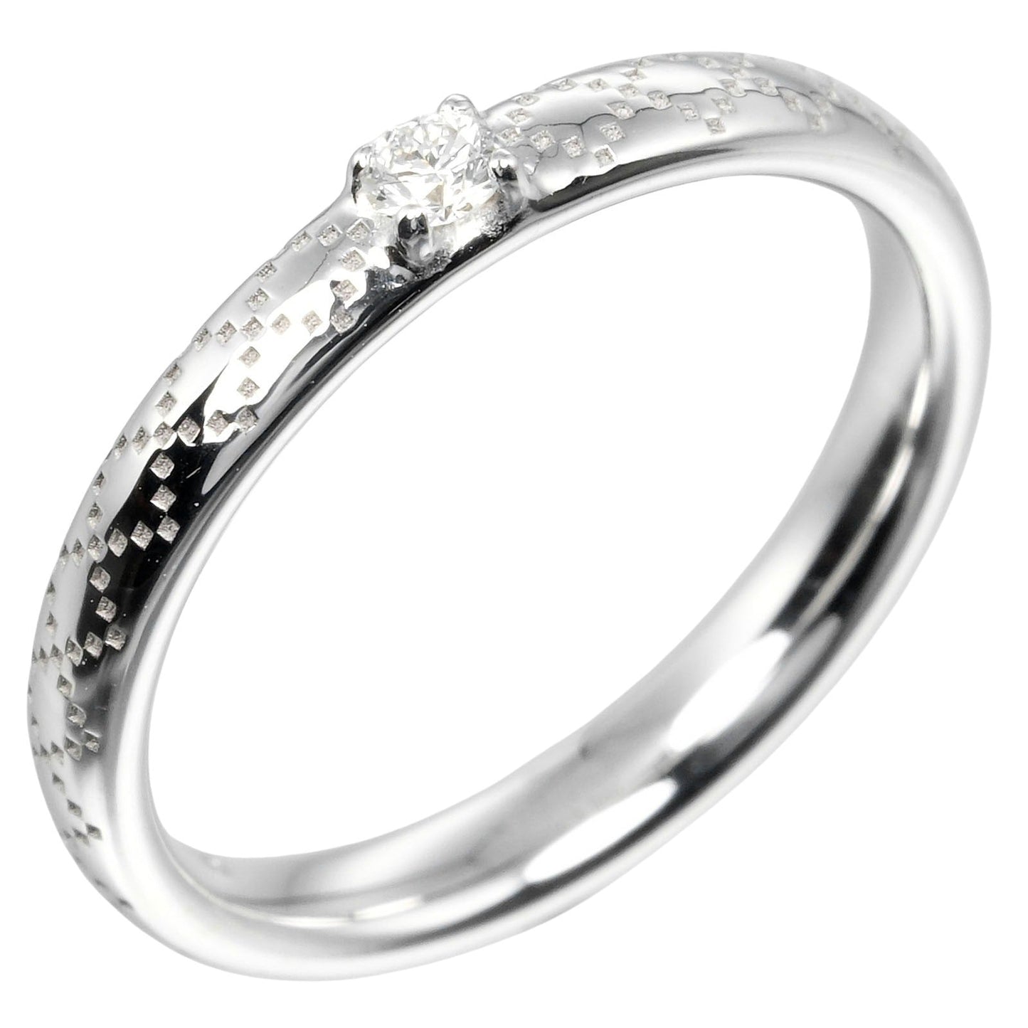 GUCCI Ring K18 White Gold, Diamond Silver Diamantissima Women 7 Used