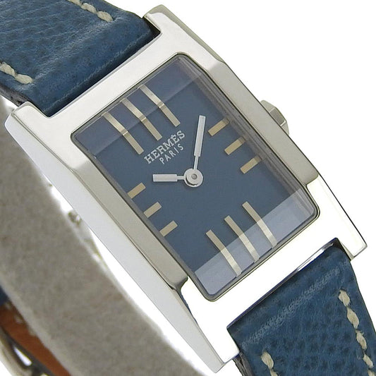 HERMES Watches Quartz TA1.210 Stainless Steel , Leather blue tandem Blue dial Women Used