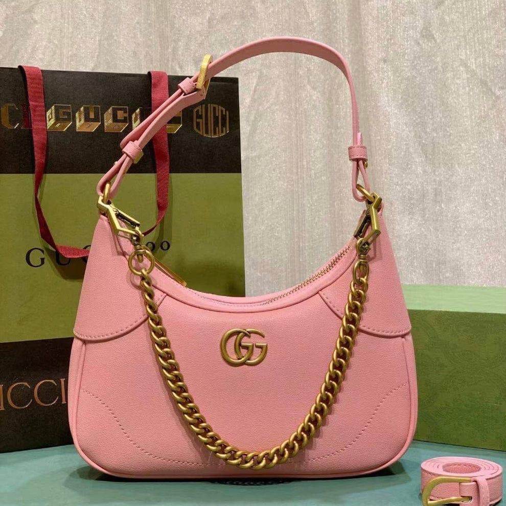 Gucci High-Quality Women Bag – Stylish Crossbody with Brand Accessories (Pink)