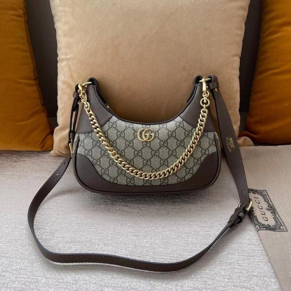 Gucci High-Quality Women Bag – Stylish Crossbody with Brand Accessories (Dual Brown)