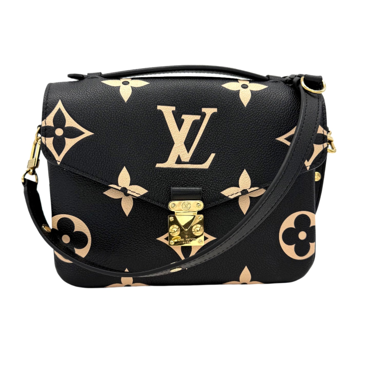 Louis Vuitton Empreinte Monogram Giant Pochette Metis in Black and Beige