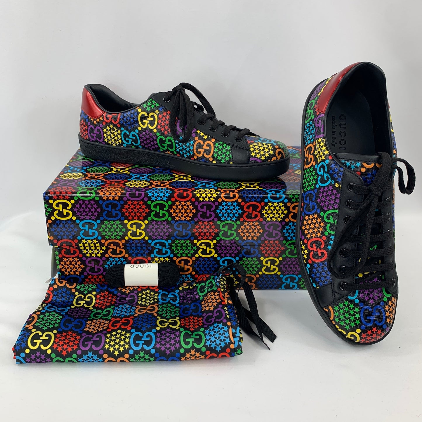 Gucci GG Psychedelic Ace Sneaker in Black