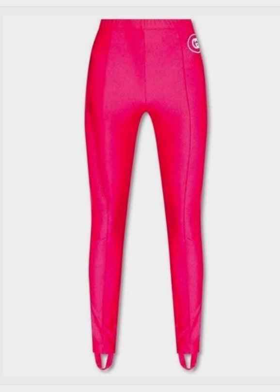 Gucci Pink GG Logo Stirrup Leggings