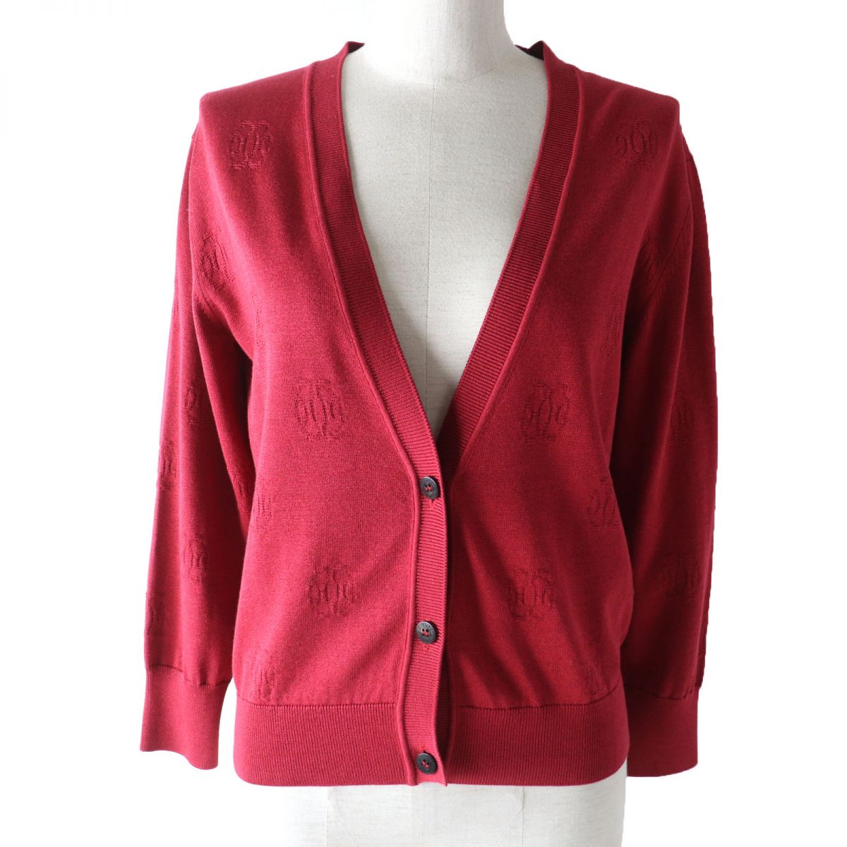 HERMES cardigan Main: 57% silk, Main: 43% cotton Red Women 34 Used