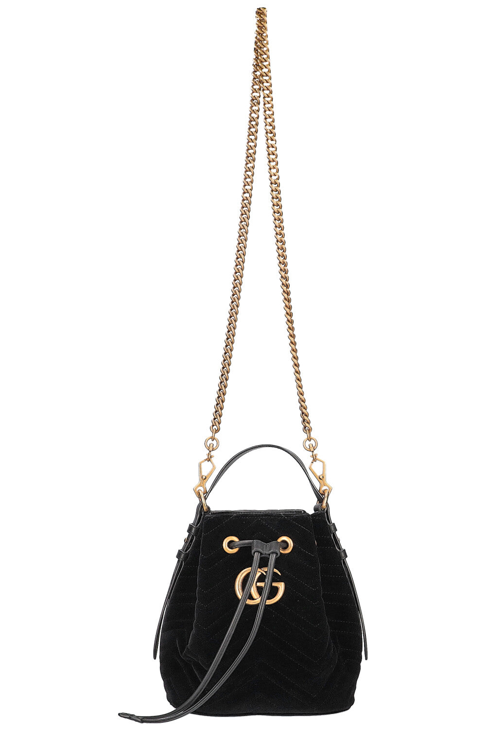 GUCCI Marmont Bucket Bag Velvet Black
