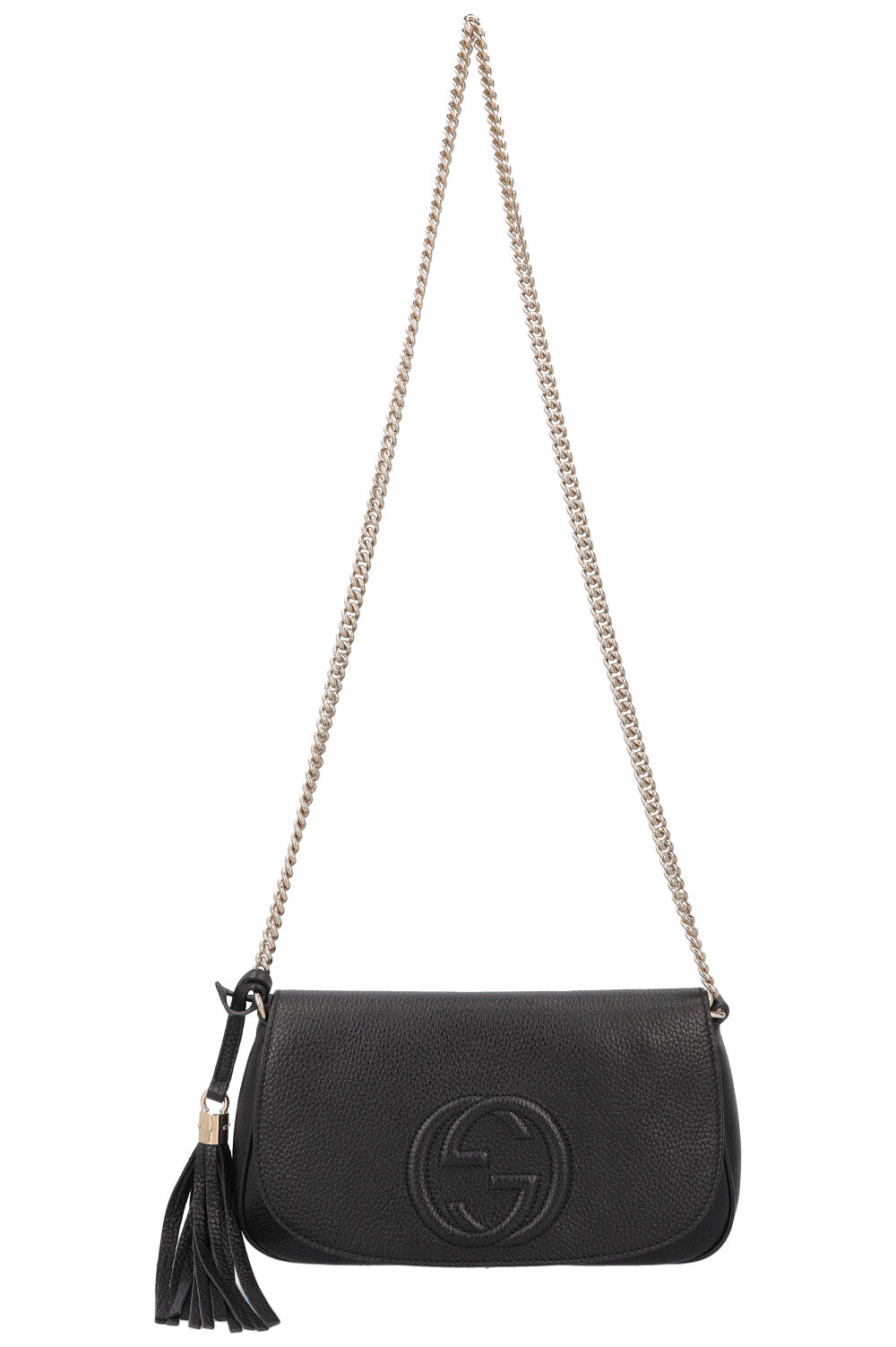 GUCCI Soho Flap Bag Leather Black