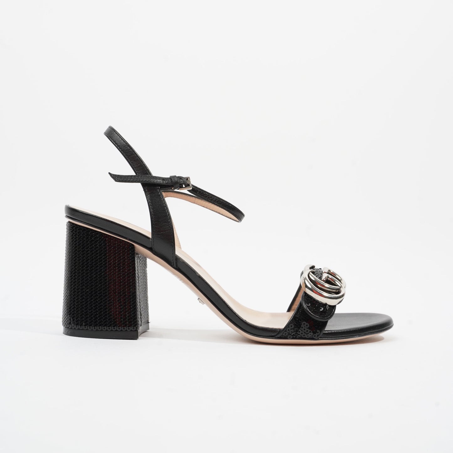 Gucci Marmont Mid Heel Black Sequin EU 38.5 UK 5.5