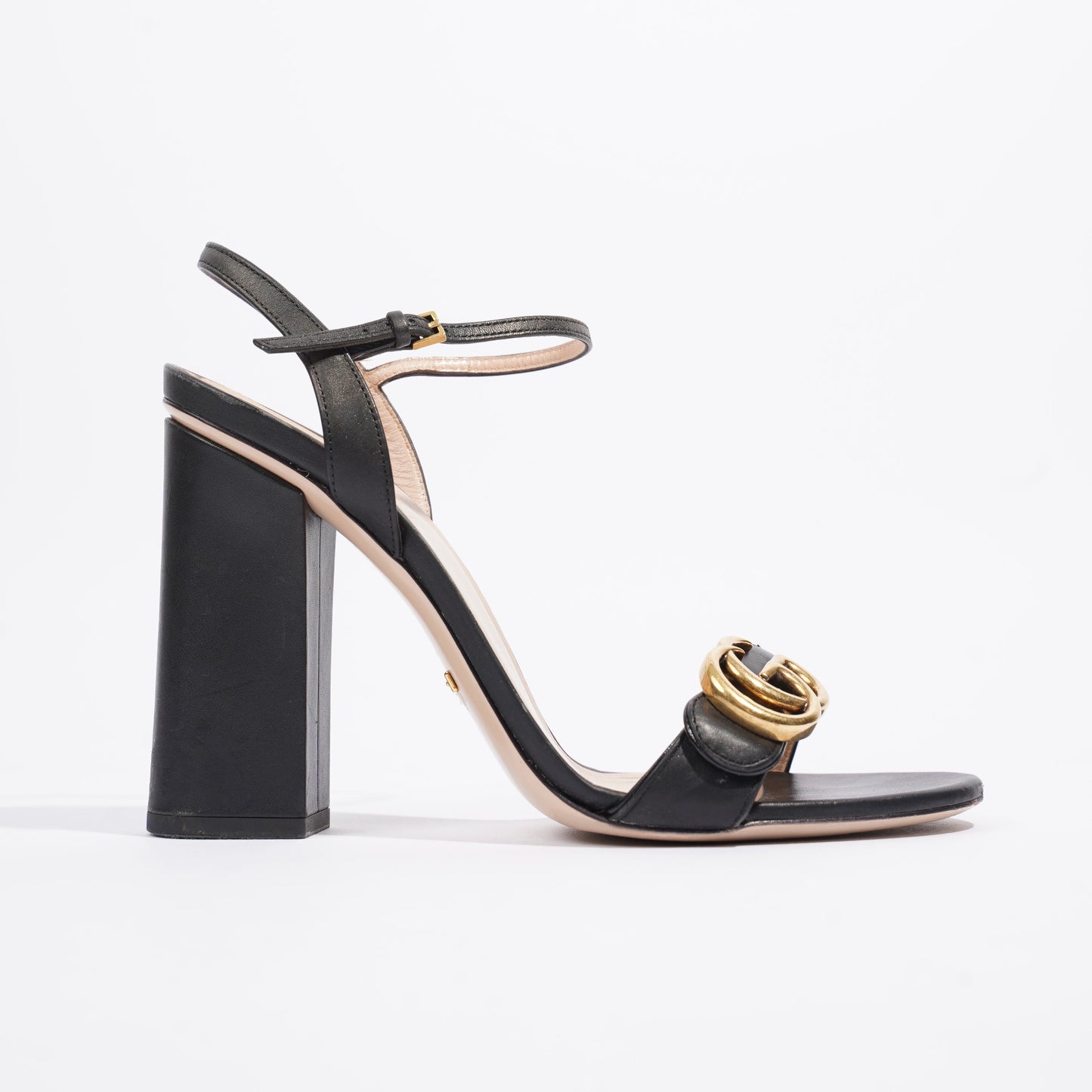 Gucci GG Marmont Sandals Black Leather EU 39 UK 6