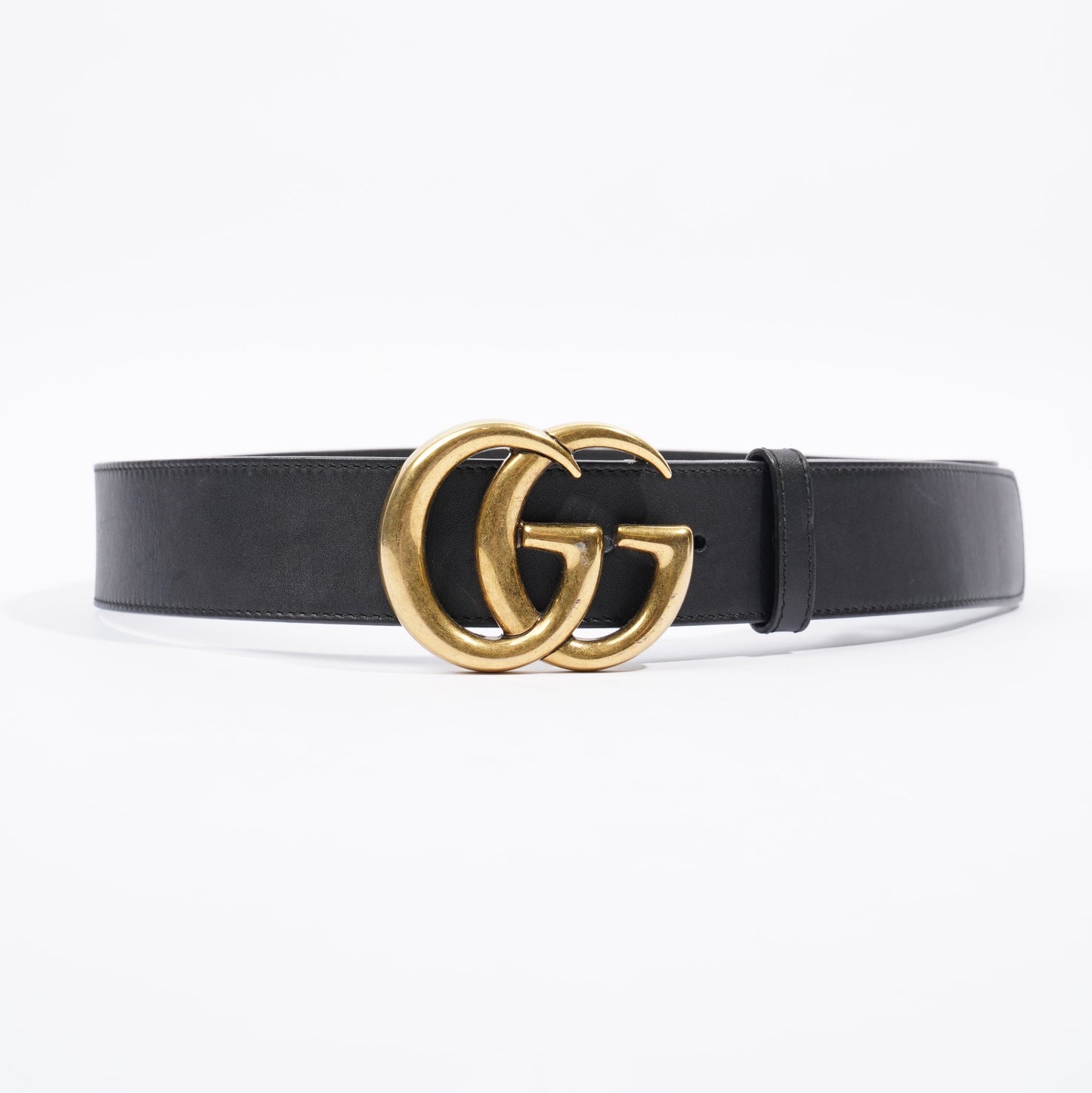 Gucci Marmont Belt Black / Gold Leather 80cm 32"