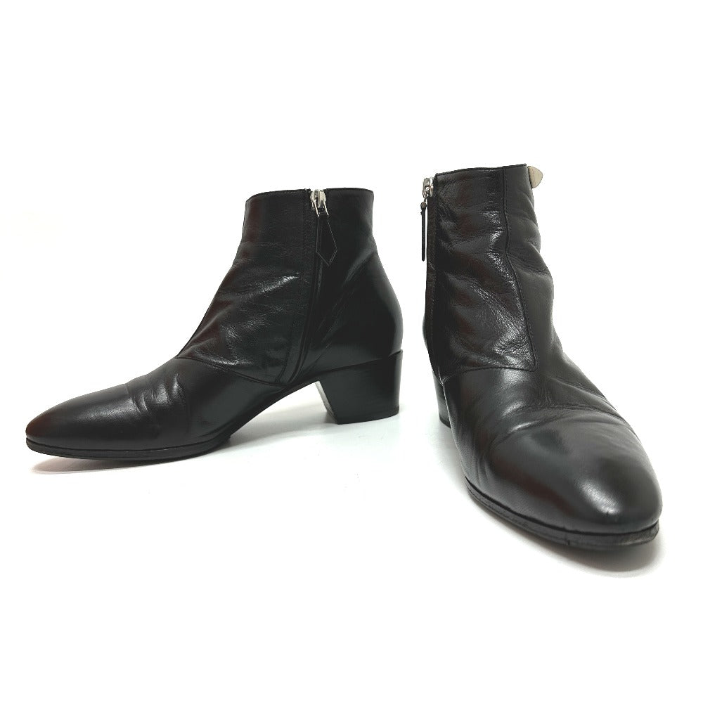 HERMES boots leather black Sistina 36.5