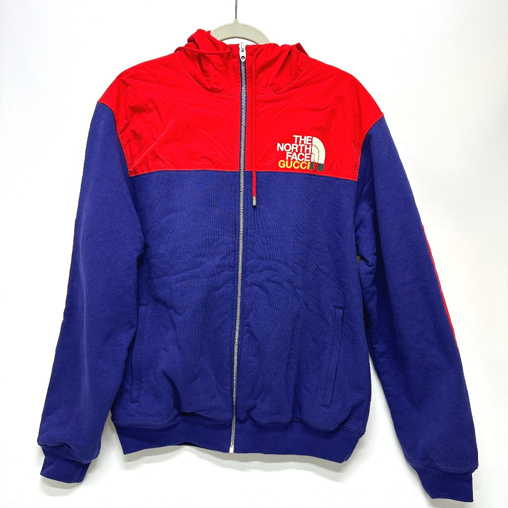 GUCCI Hoodie 671462 Cotton, Nylon Red / blue North Face Collaboration zip-up hoodie S