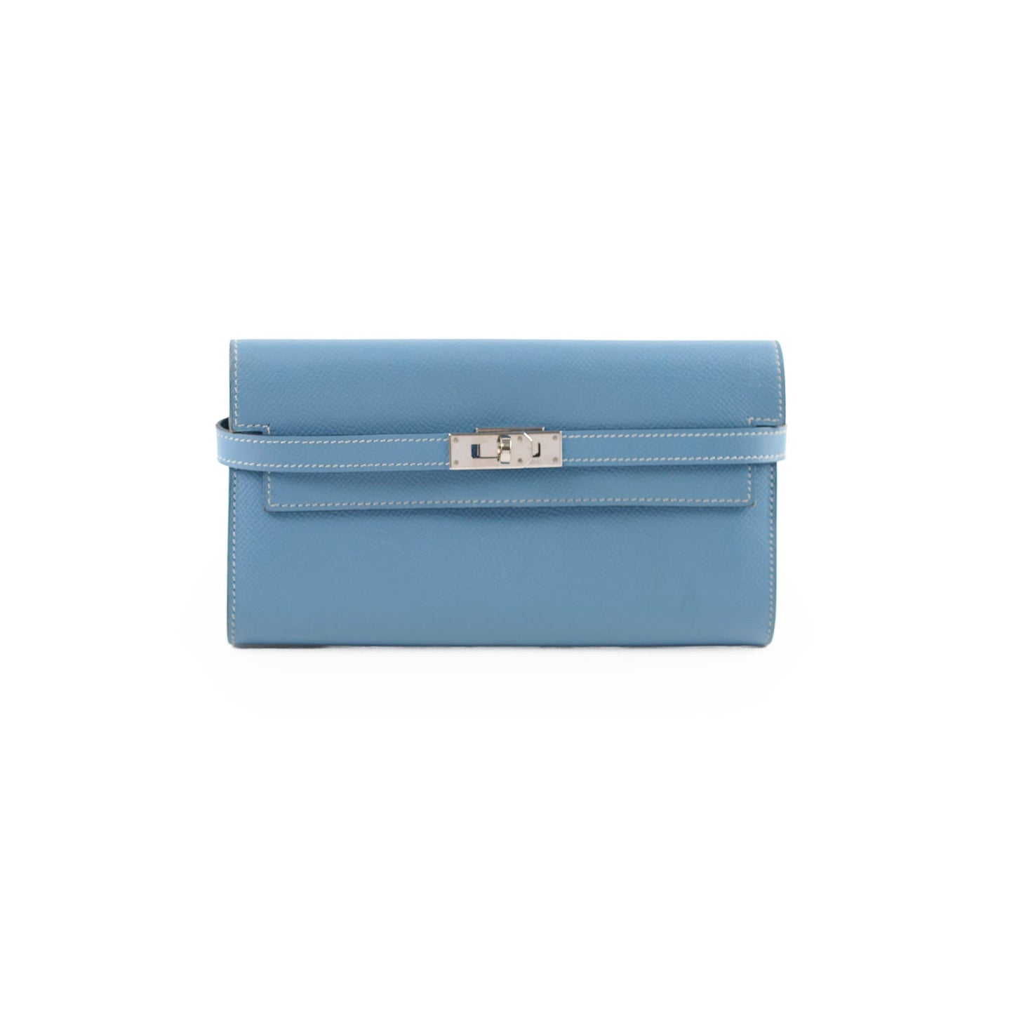Hermes Kelly Wallet Epsom Blue Jean