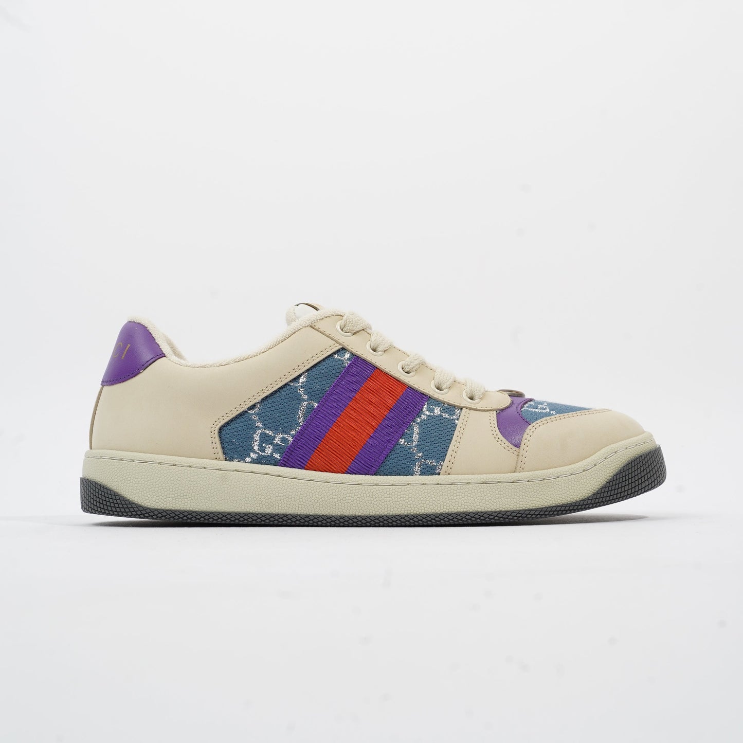 Gucci Screener Sneaker White / Purple / Red Leather EU 40 UK 7