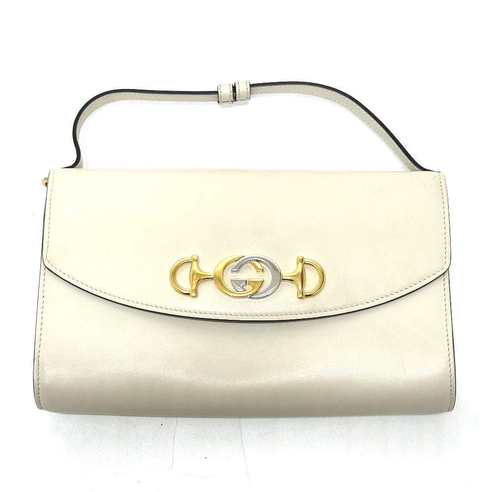 GUCCI Shoulder Bag 572375 leather off white Zumi bag Women Used