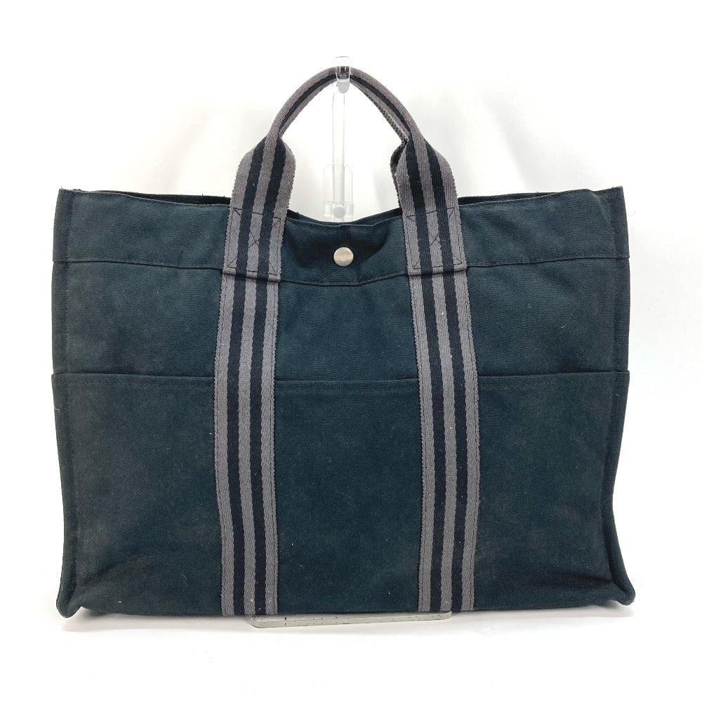 HERMES Tote Bag canvas black Fool Toe MM Women Used