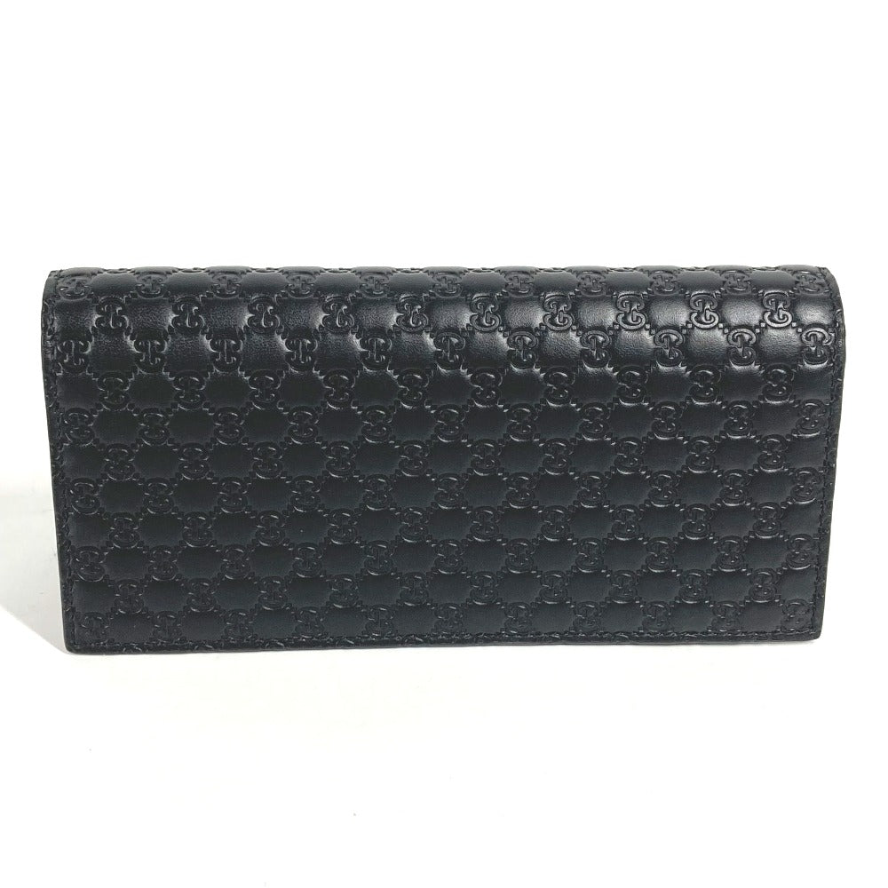 GUCCI Long Wallet Purse 544479 Sima leather black Micro Guccisima GG mens Used