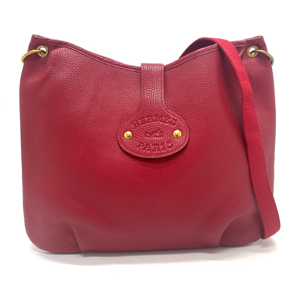 HERMES Shoulder Bag Taurillon Clemence Red Rodeo