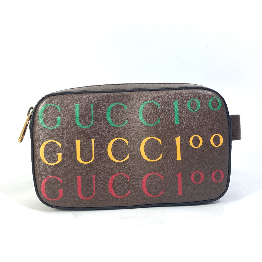 GUCCI Sling bag 602695 leather Brown cross bag belt bag 100th anniversary logo mens Used