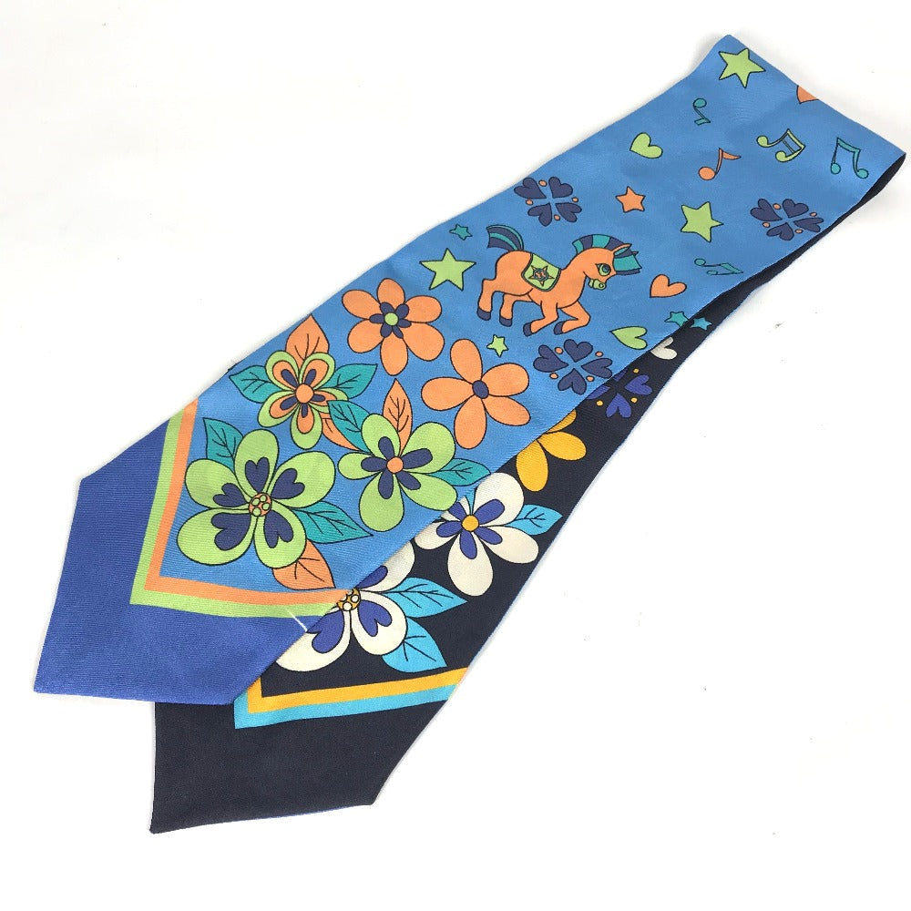 GUCCI scarf 698734 silk blue bandeau scarf Women Used