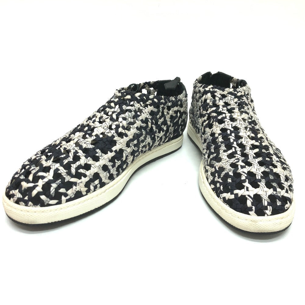 HERMES sneakers Silk, Leather Black type Slip-on Mesh 36.5