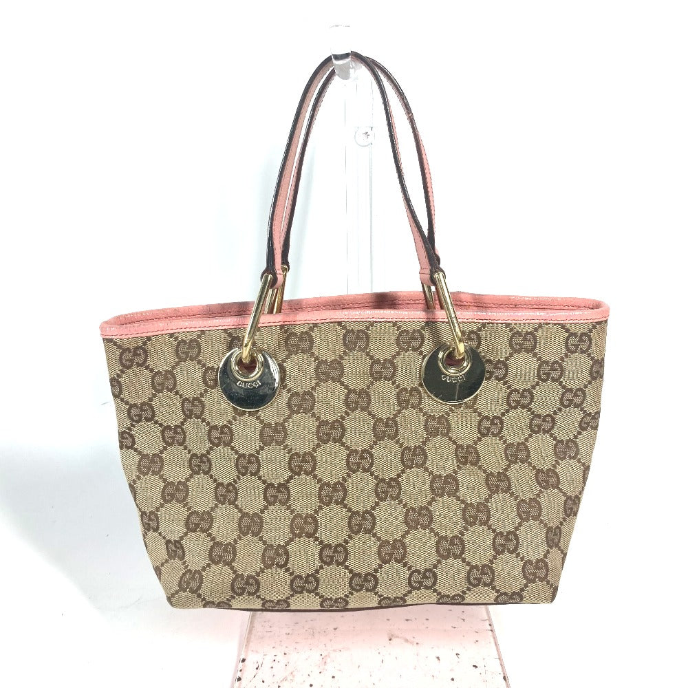 GUCCI Shoulder Bag 120844 GG canvas / leather beige GG Women Used