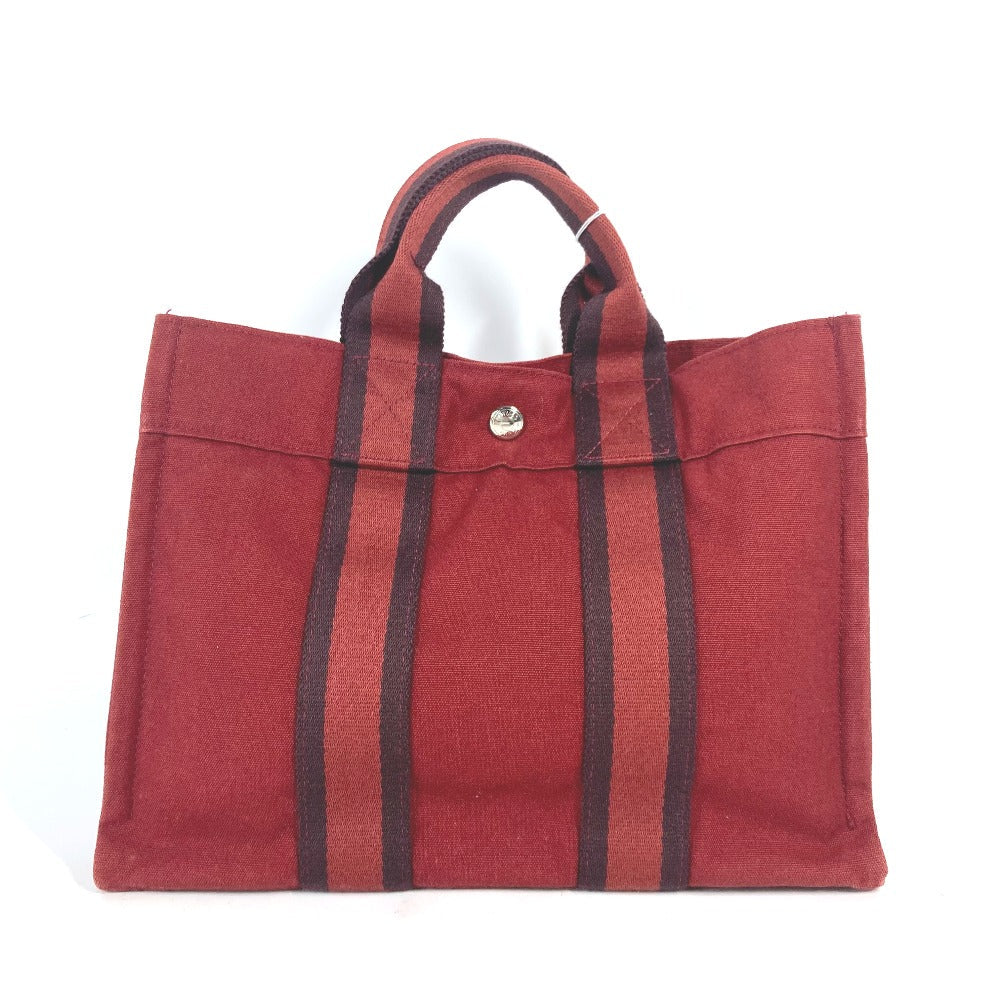 HERMES Handbag canvas Red Fool ToePM Women Used