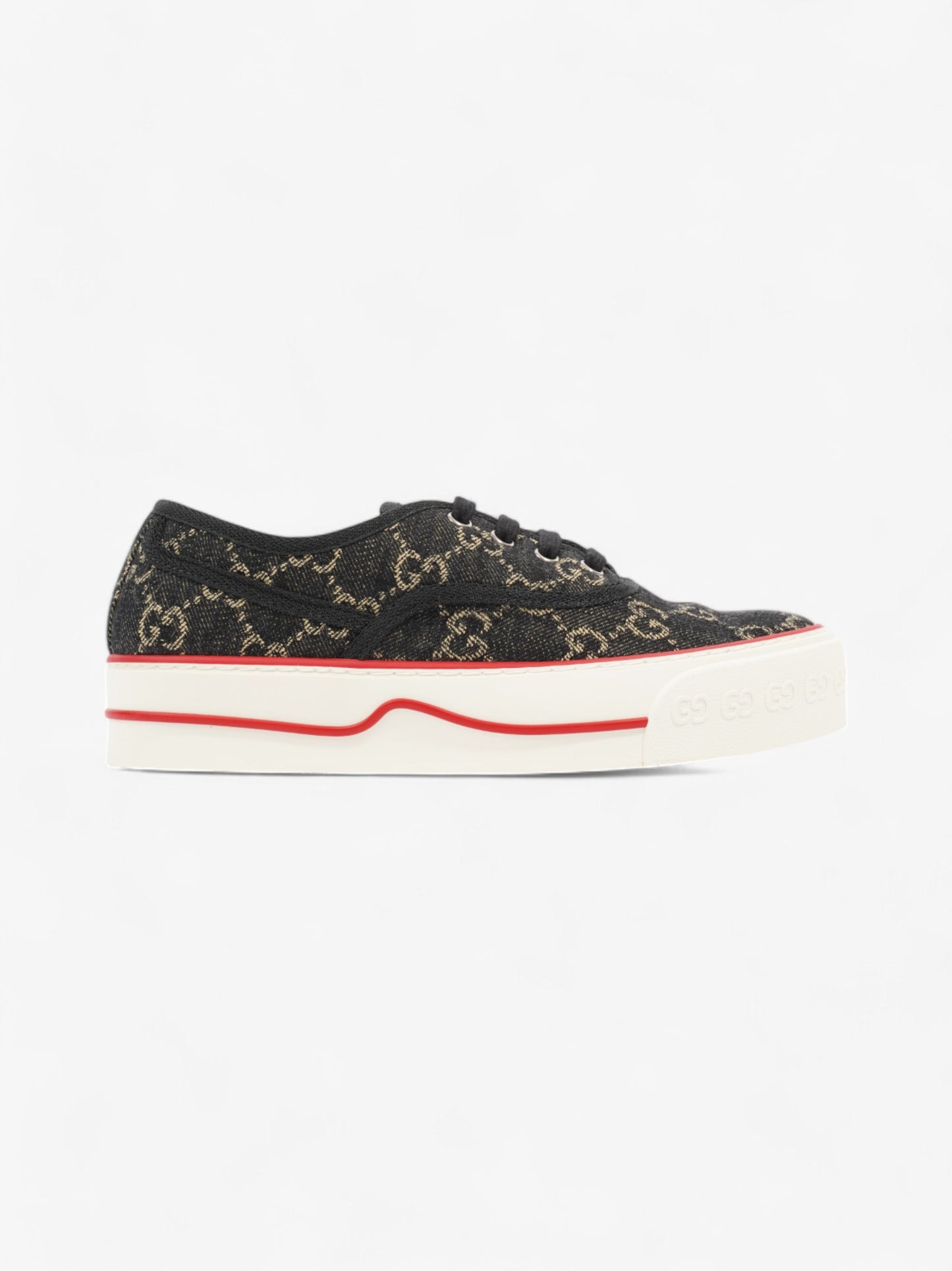 Gucci Tennis 1977 Black / Beige / Red Canvas EU 37.5 UK 4.5