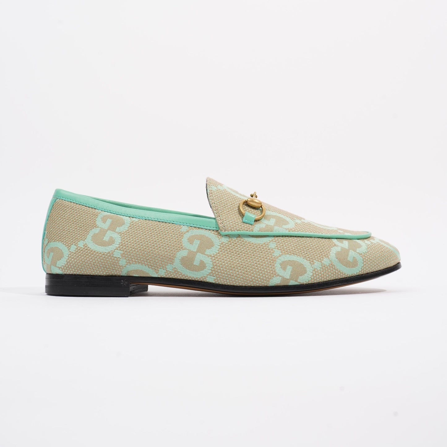 Gucci Jumbo GG Jordaan Green / Beige Canvas EU 38 UK 5