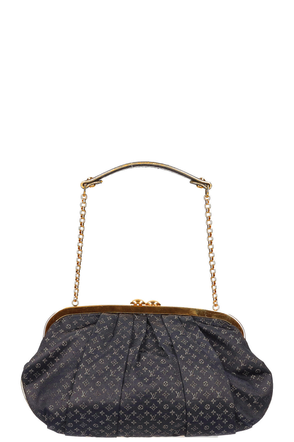 LOUIS VUITTON Aumoniere Bag Satin Black