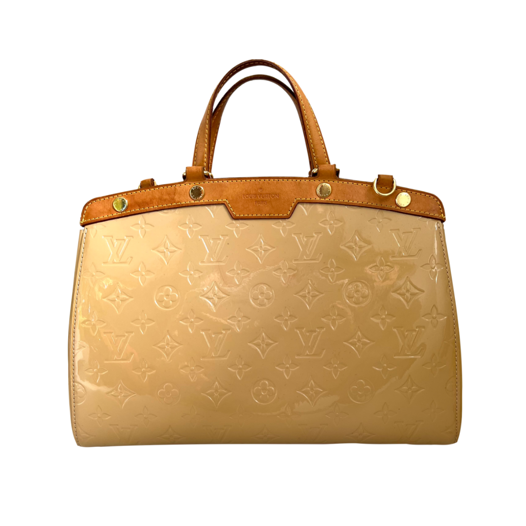Louis Vuitton Brea MM, Vernis Monogram Leather Beige