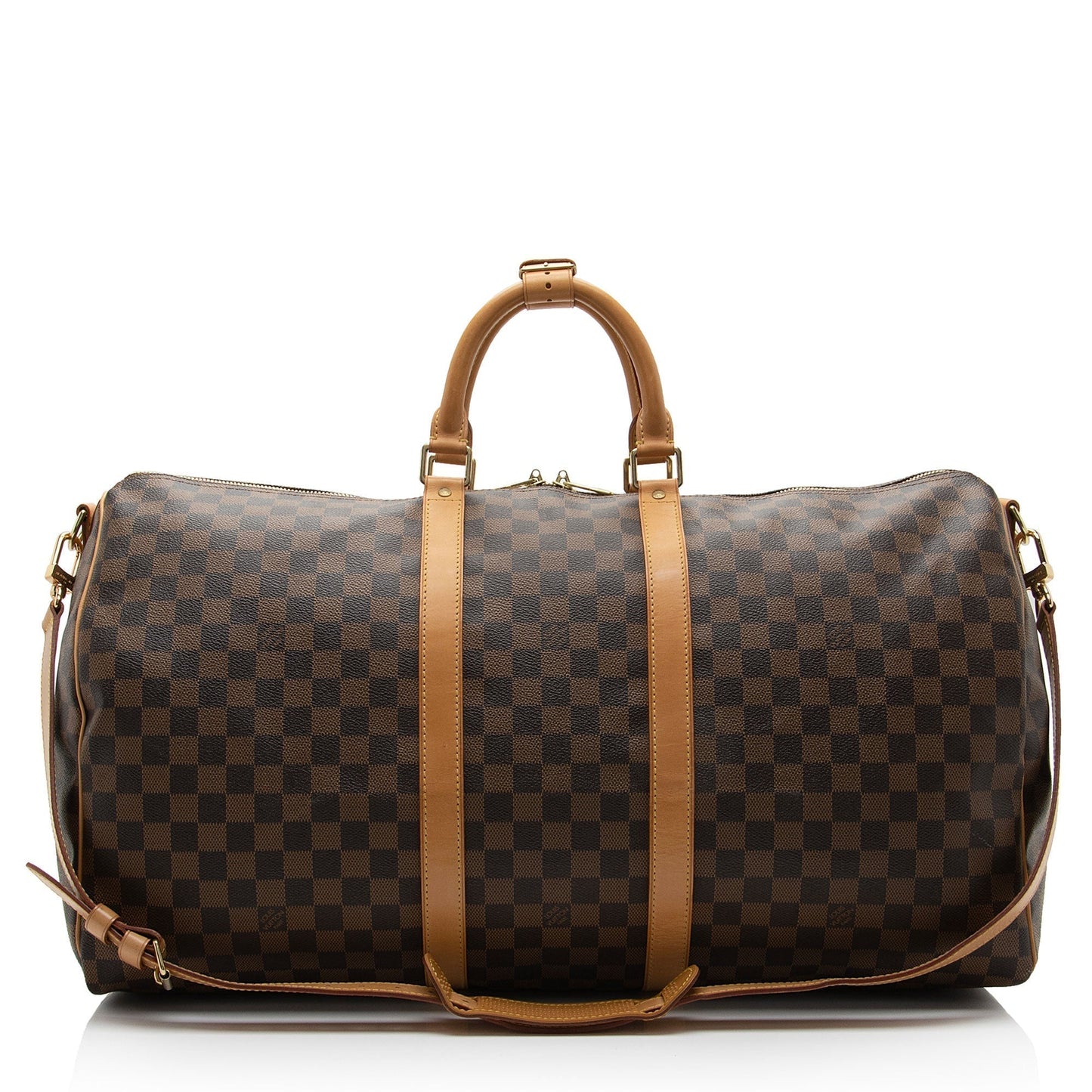 Louis Vuitton Damier Ebene Keepall Bandouliere 55 Duffle Bag