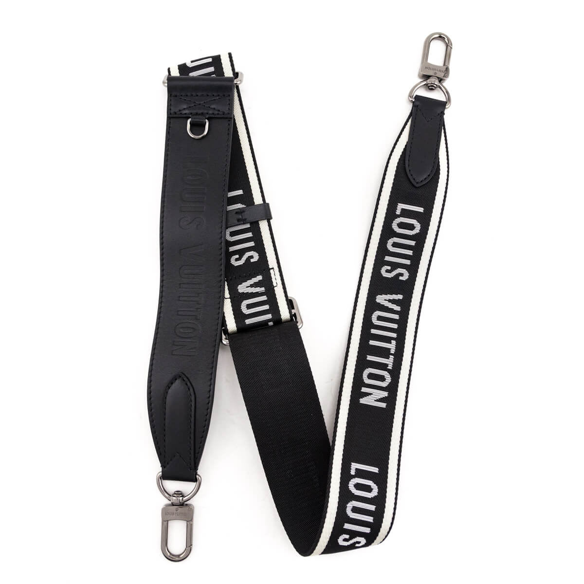 Louis Vuitton Black & White Nylon Jacquard Sporty Strap