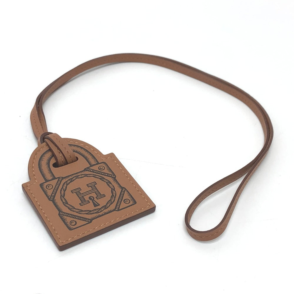 HERMES Necklace Vaux Swift Brown Curiosity Cadena Women Used