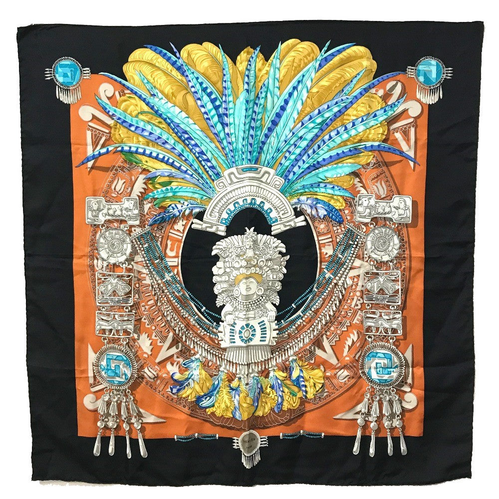 HERMES scarf silk Black / multicolor Carre90 Women Used