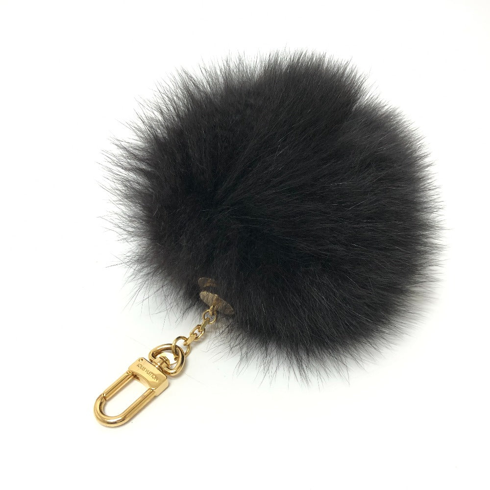 LOUIS VUITTON Bag charm M67372 fur black fuzzy bubble fur Women Used