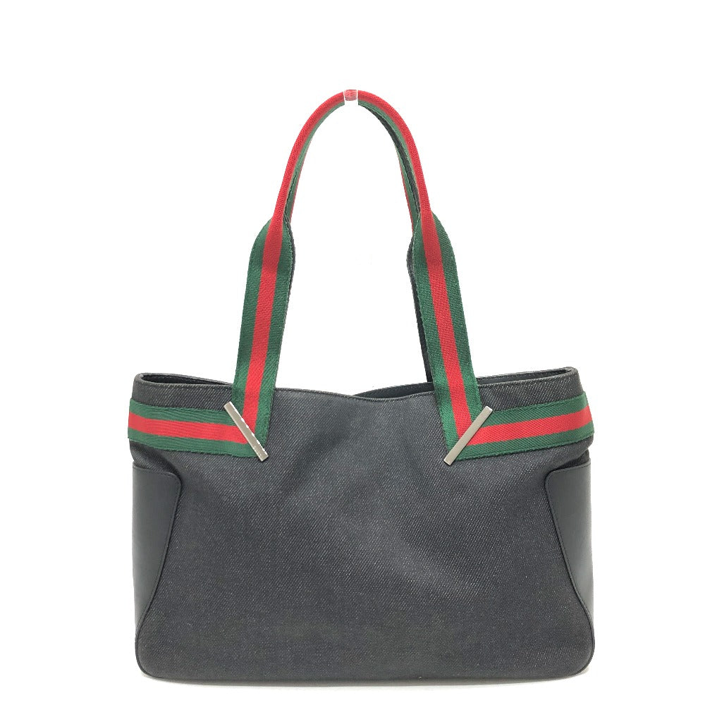 GUCCI Handbag 73983 canvas black Sherry line Webbing Women Used