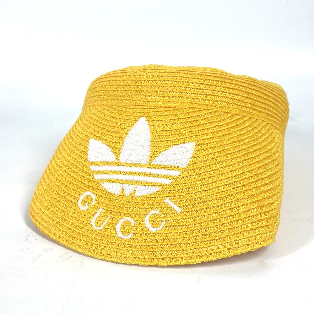 GUCCI Sun visor 696481 Raffia yellow Adidas adidas collaboration logo Sherry Line unisex(Unisex) S Used