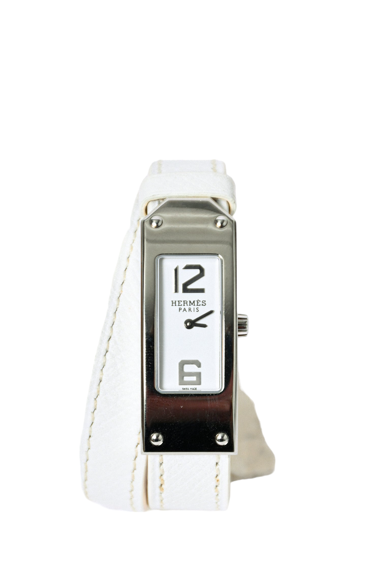 Hermes 2014 White Leather Kelly 2 Watch
