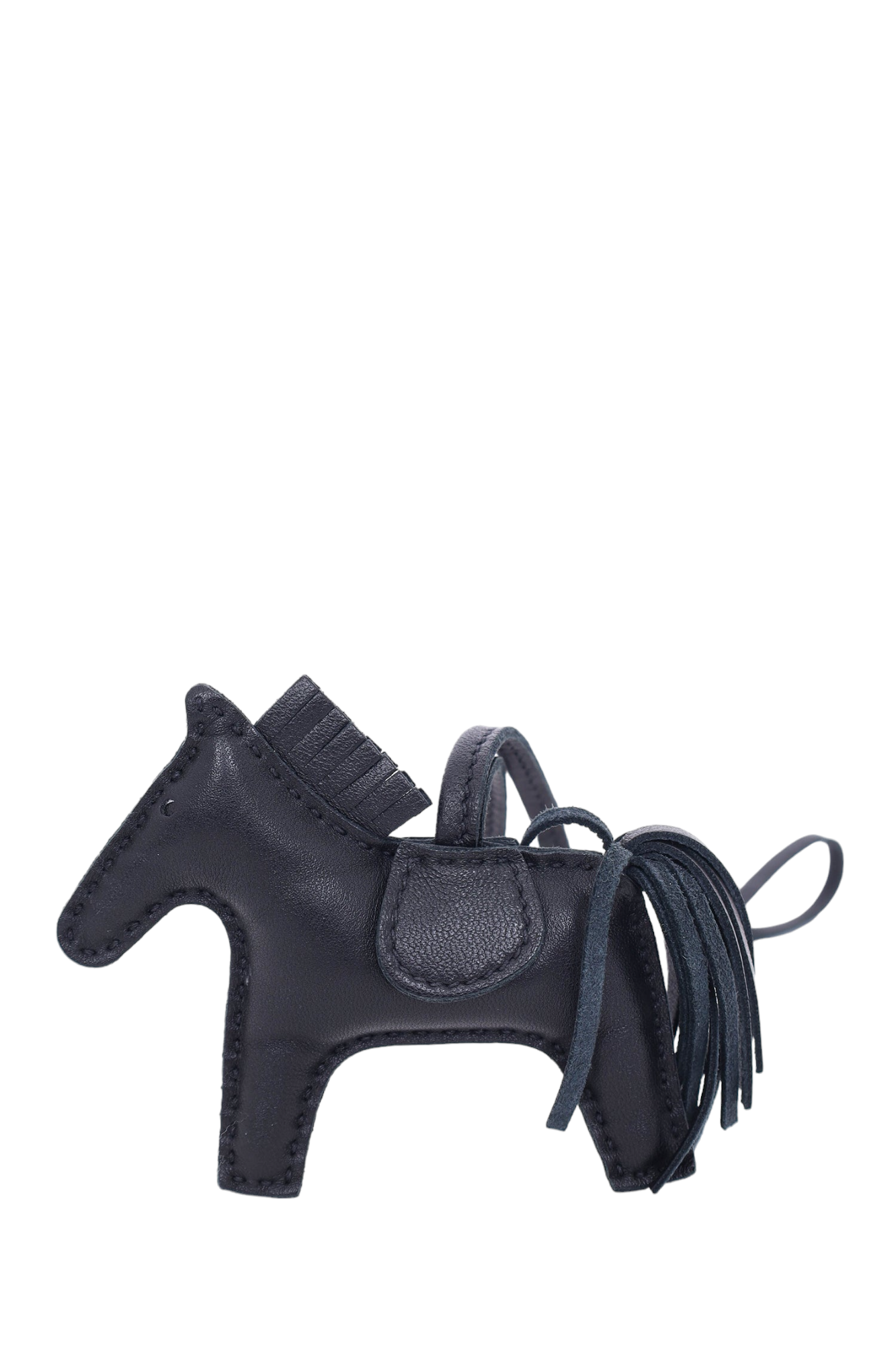 Hermes 2021 So Black Leather Rodeo PM Bag Charm